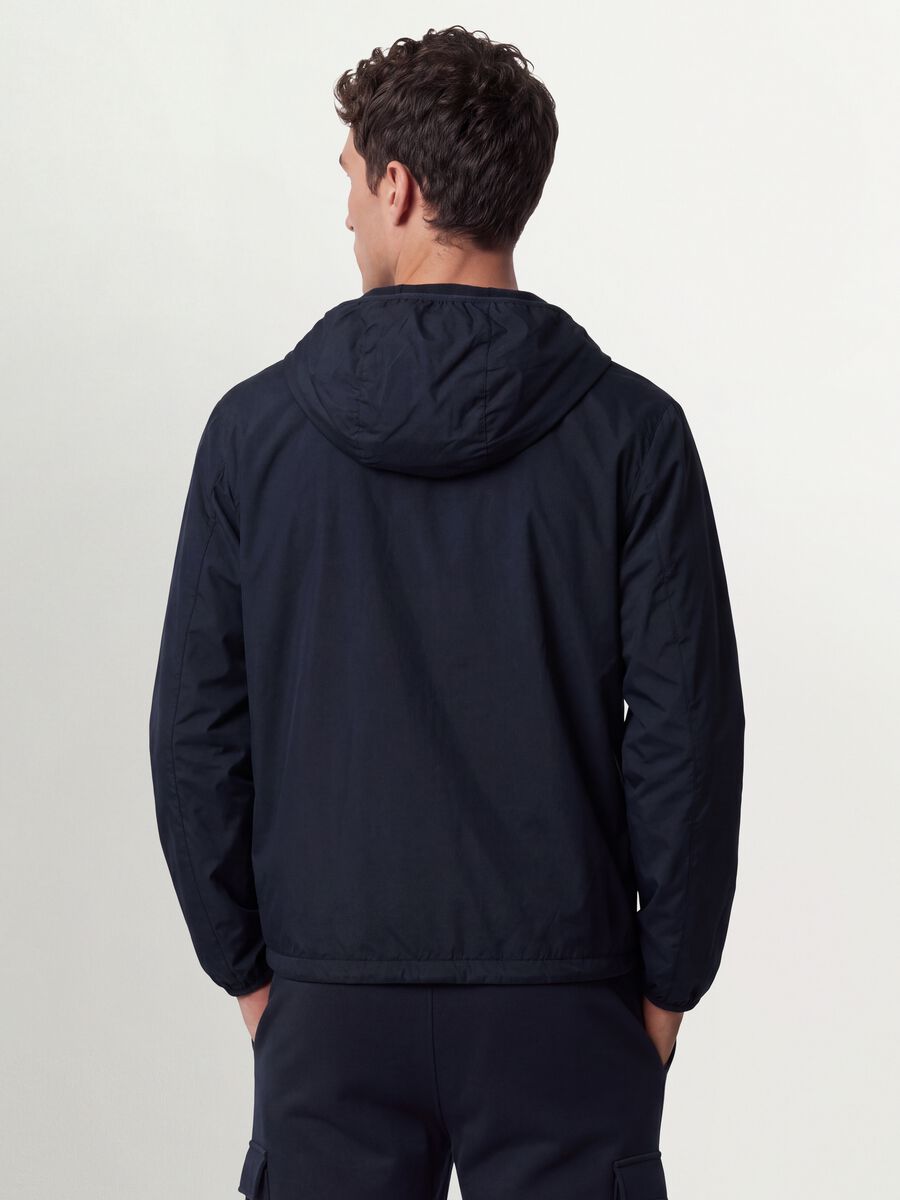 Navy blue hooded jacket with zip_2