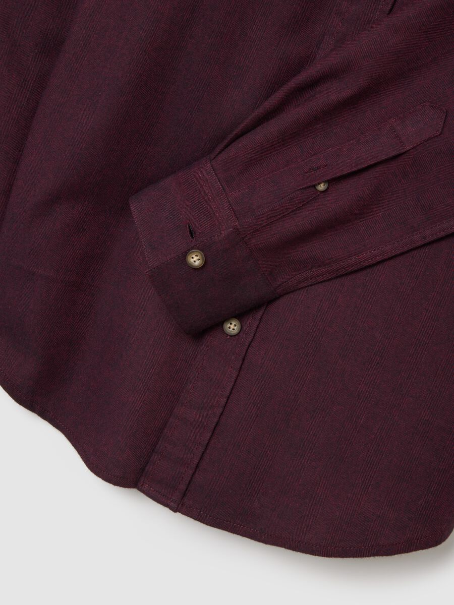 Bordeaux pure cotton regular fit shirt_5