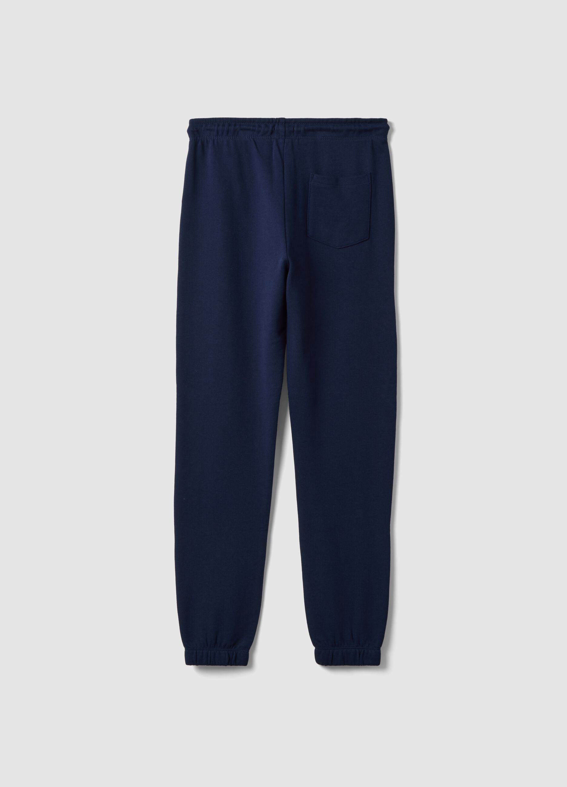 Navy blue jogger trousers in 100% organic cotton