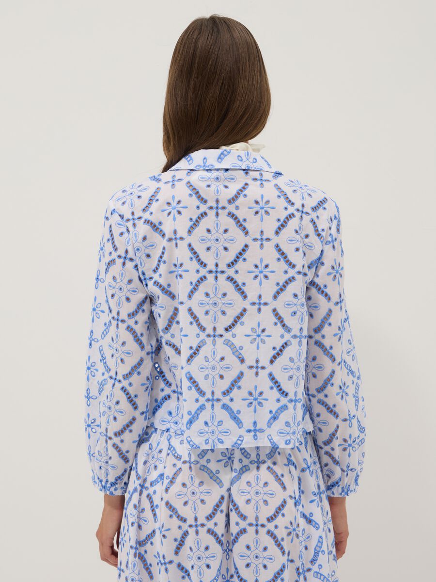 Blaue Bluse aus Bio-Baumwolle mit Allover-Print_3
