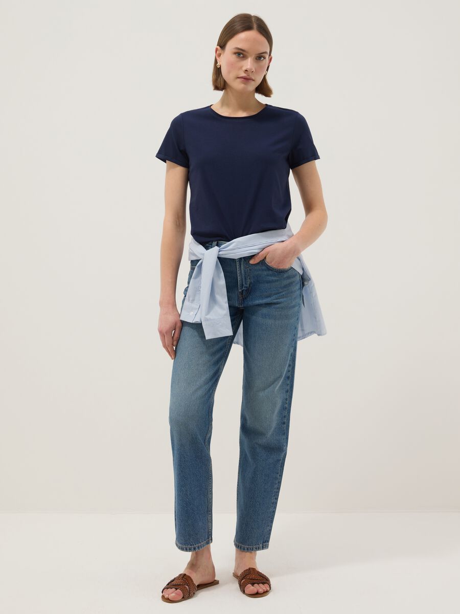 Blue Regular Fit Pure Cotton Short Sleeve T-Shirt_1