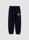 Pantaloni jogger blu in puro cotone regular fit_0
