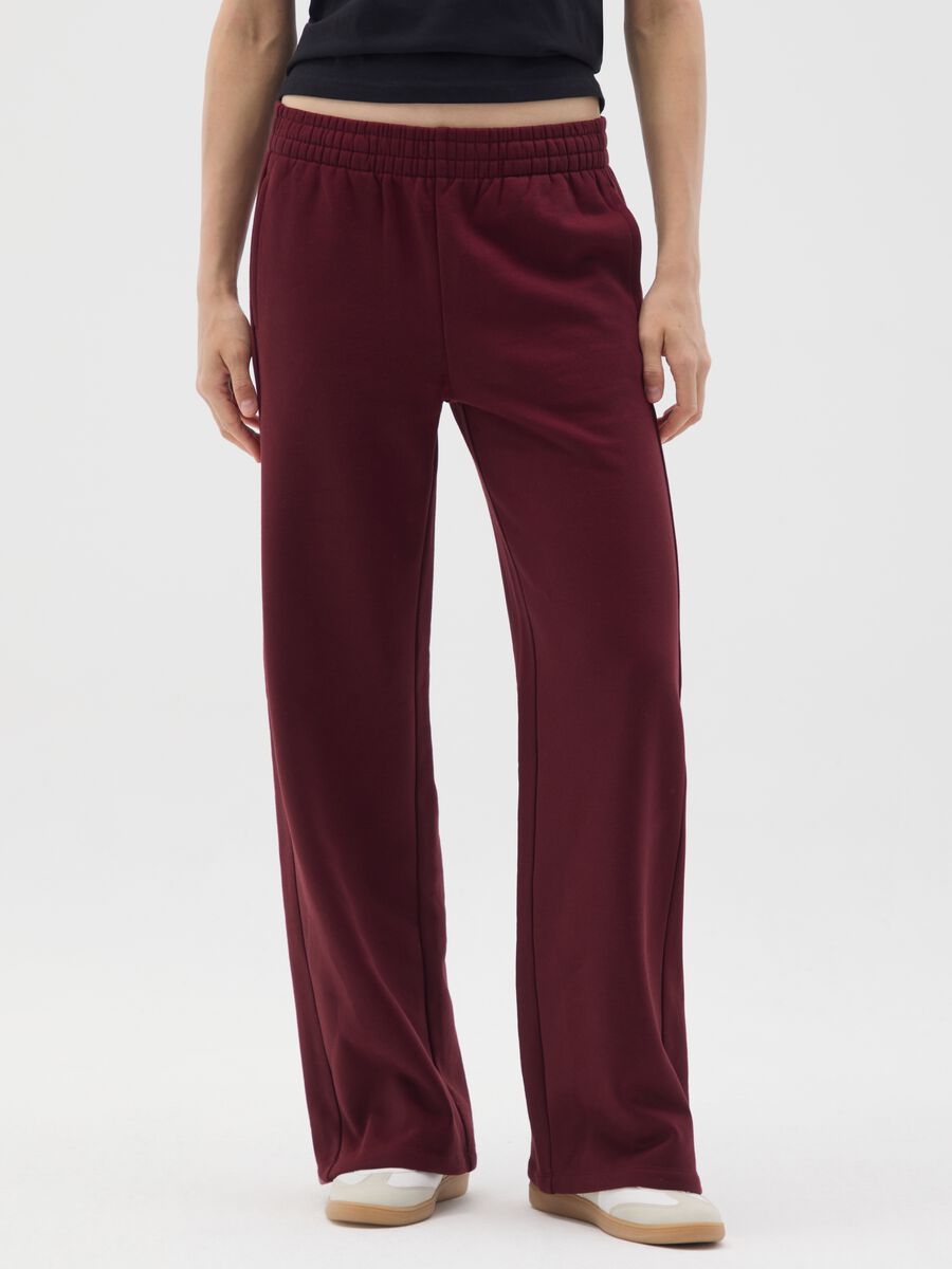Relaxed Red Cotton Blend Trousers_1