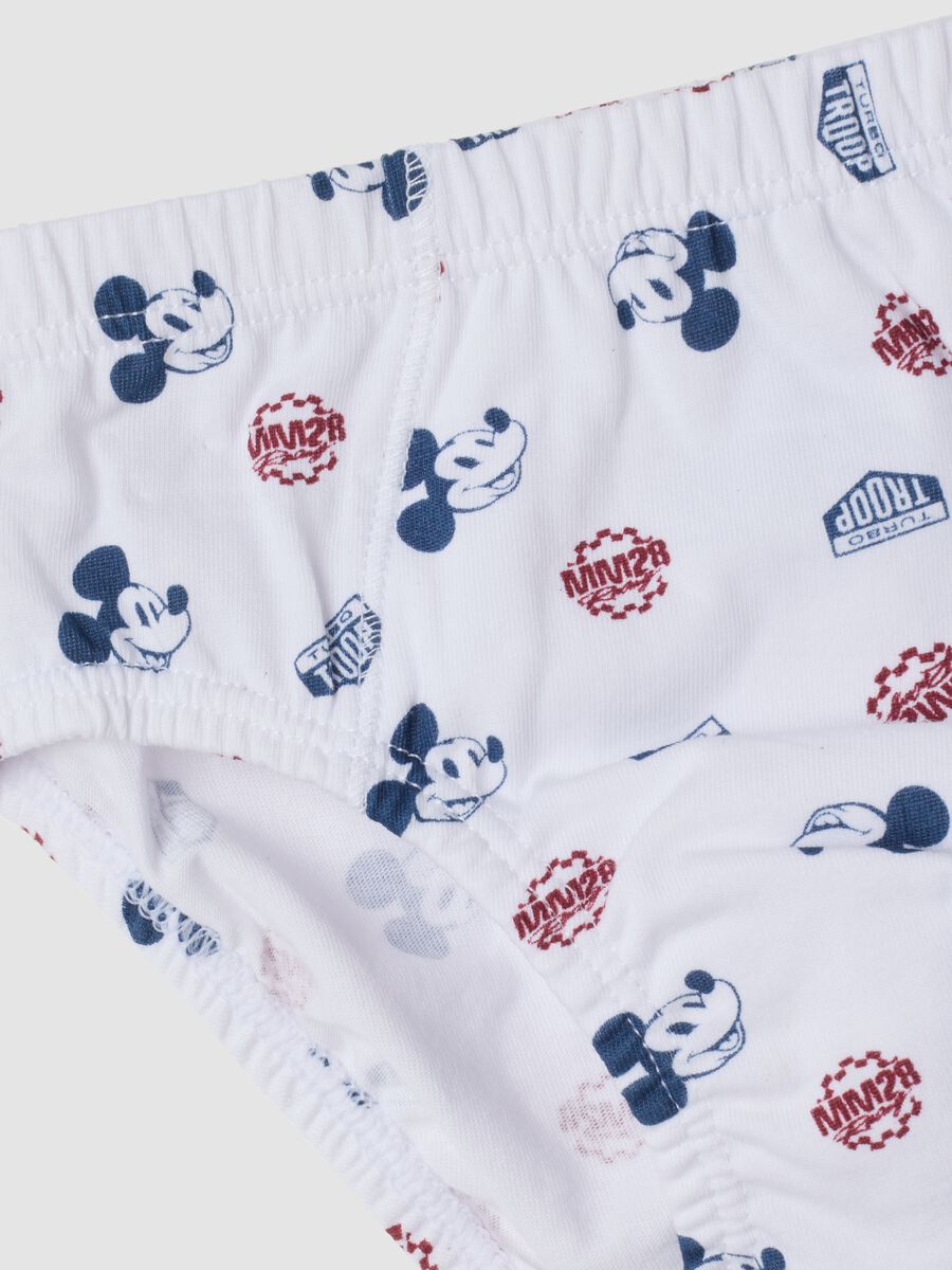 Multipack di cinque slip multicolor in puro cotone organico con stampa Mickey_2