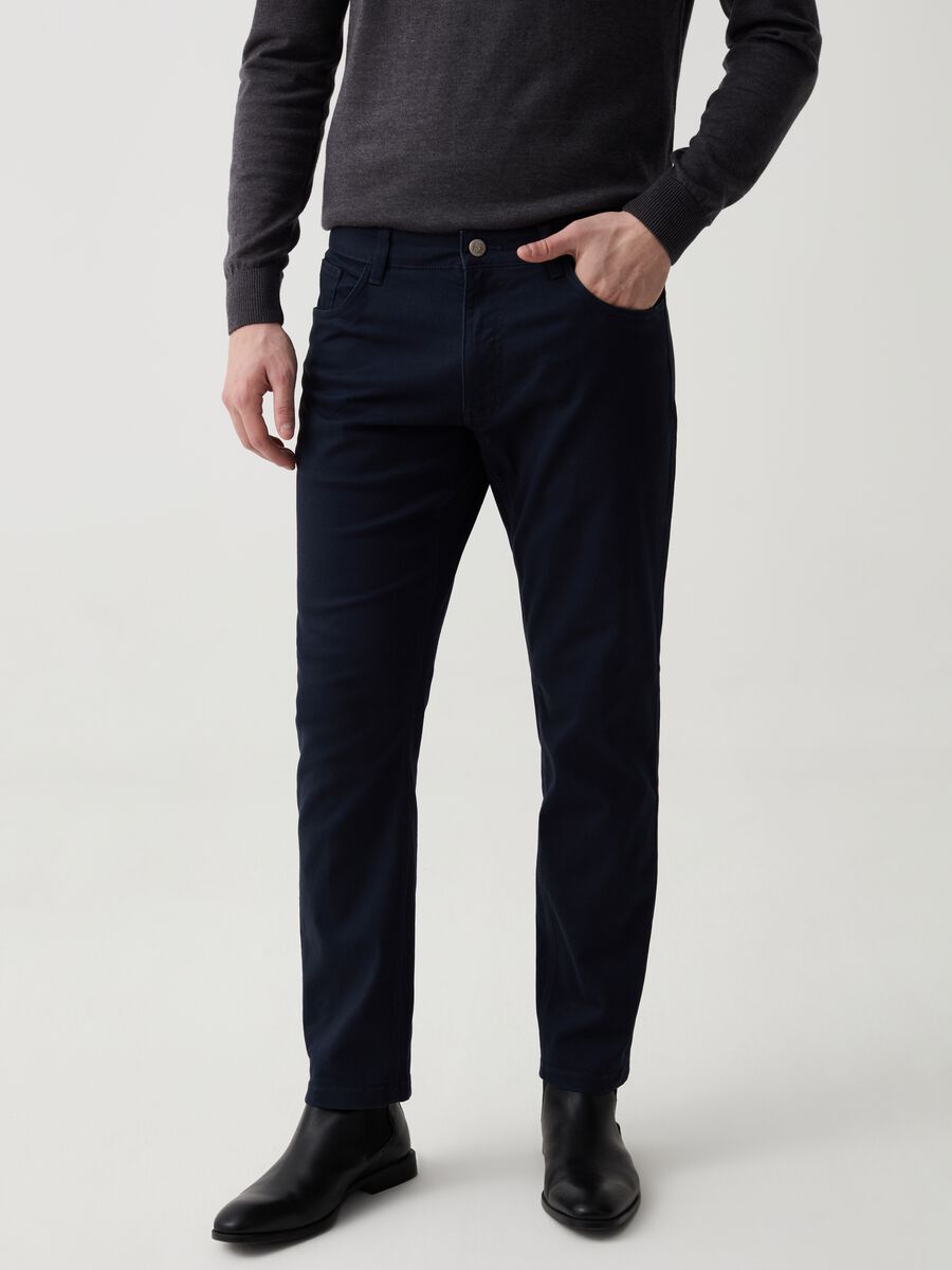 Regular-fit trousers with micro pattern_1