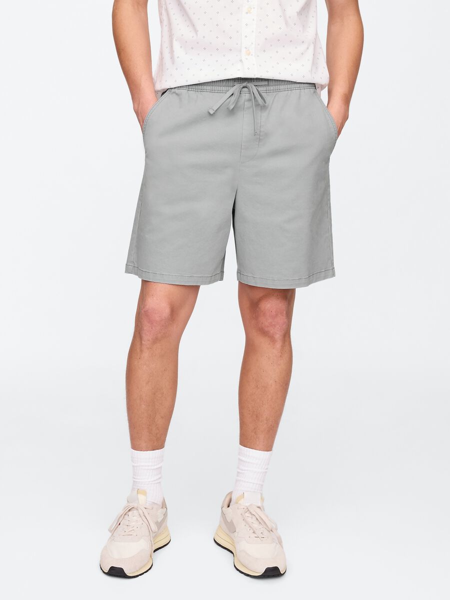 Shorts aus Stretch-Baumwolle mit Kordelzug_1