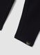 Black stretch cotton leggings with logo waistband for girls_2