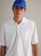 White cotton-blend polo shirt_0