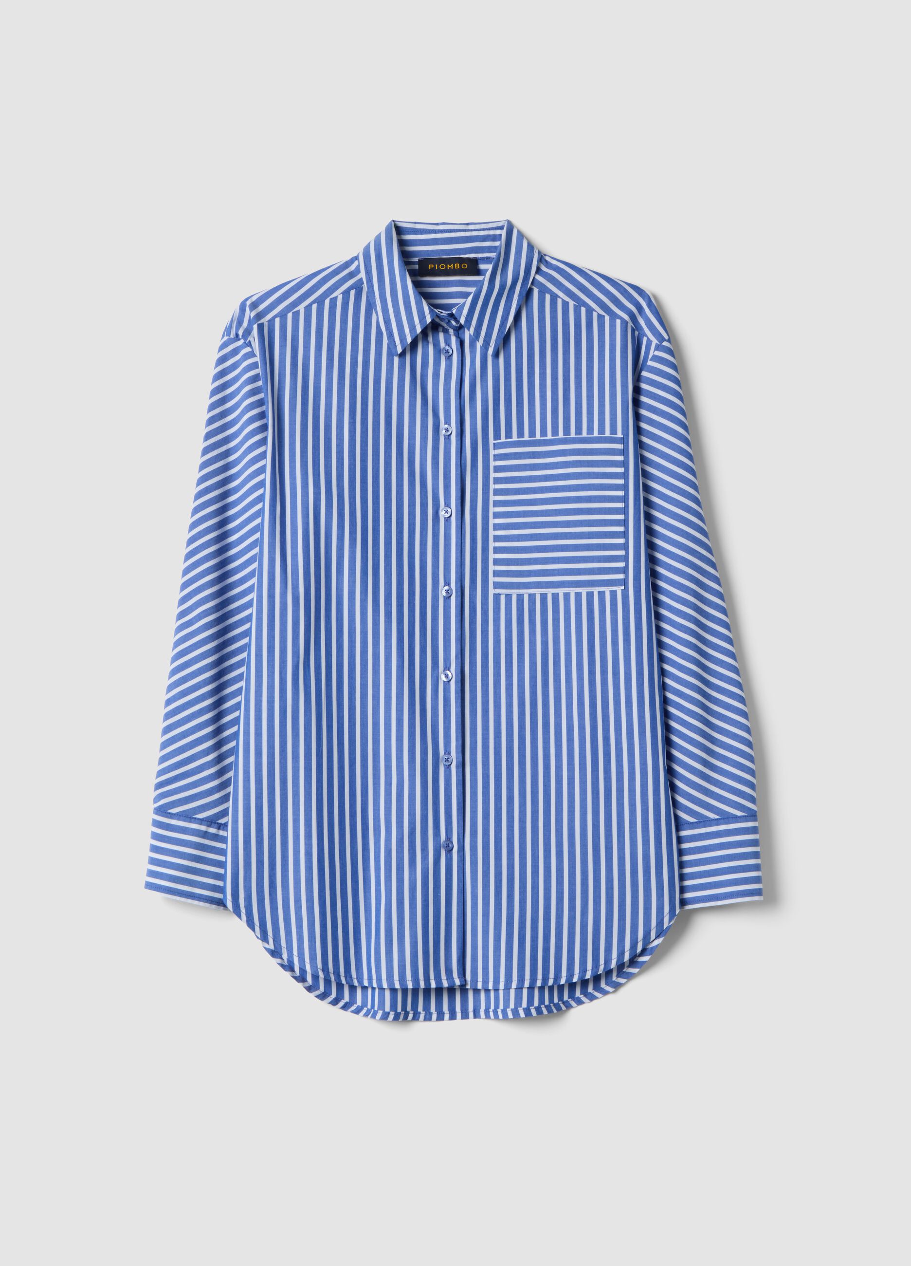 Multicolour striped regular fit pure cotton shirt with pocket