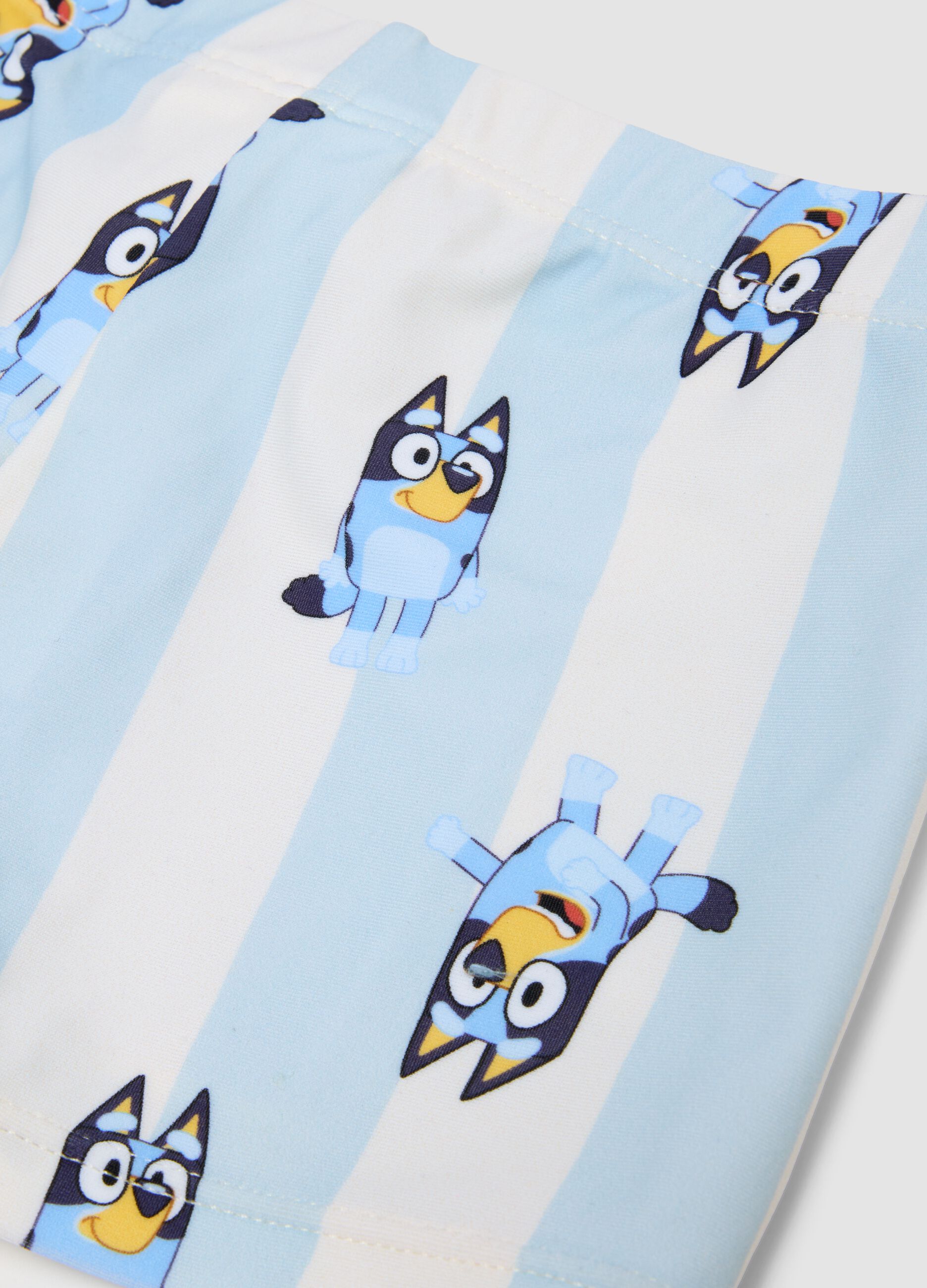 Blue printed swim trunks for boys