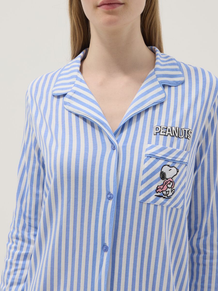 Oversized multicolor striped pure cotton shirt Peanuts_3