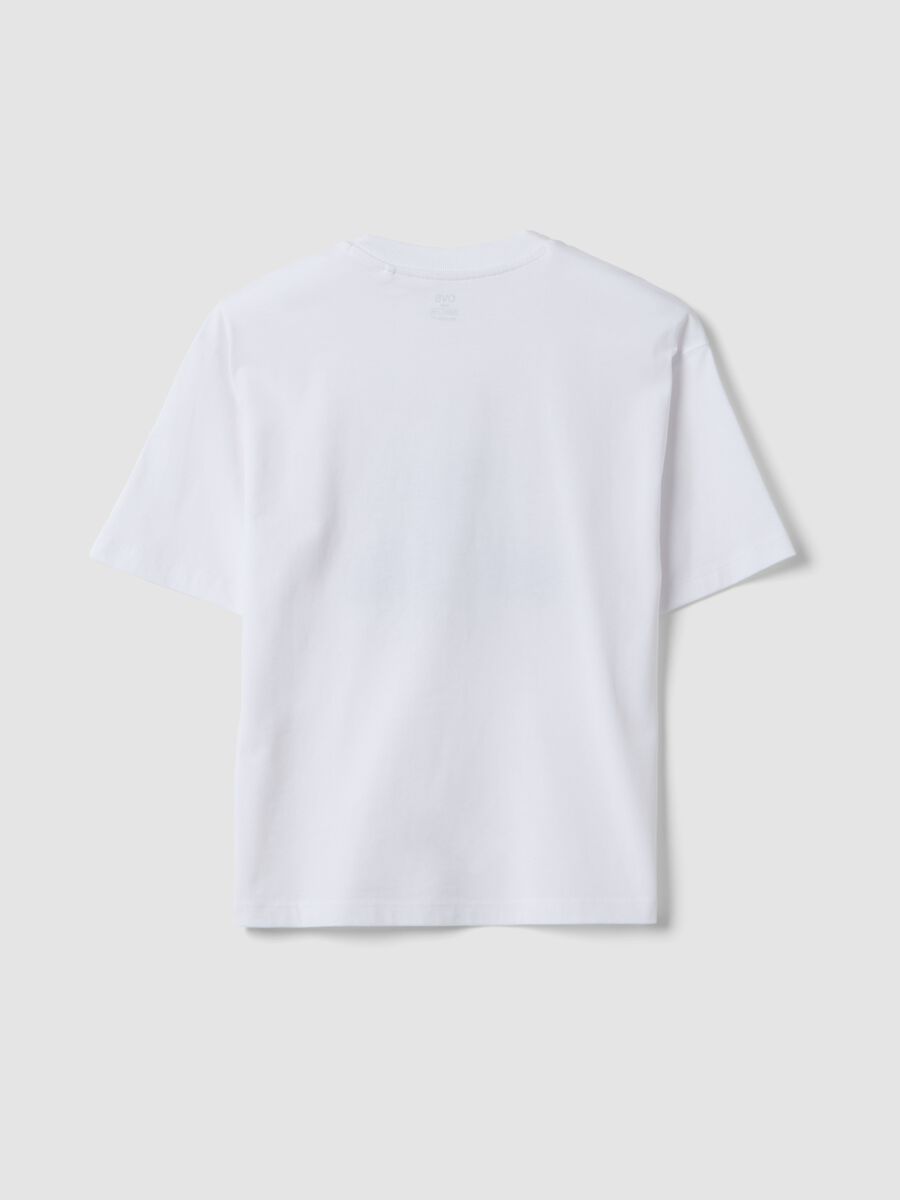 White pure cotton T-shirt with print_4