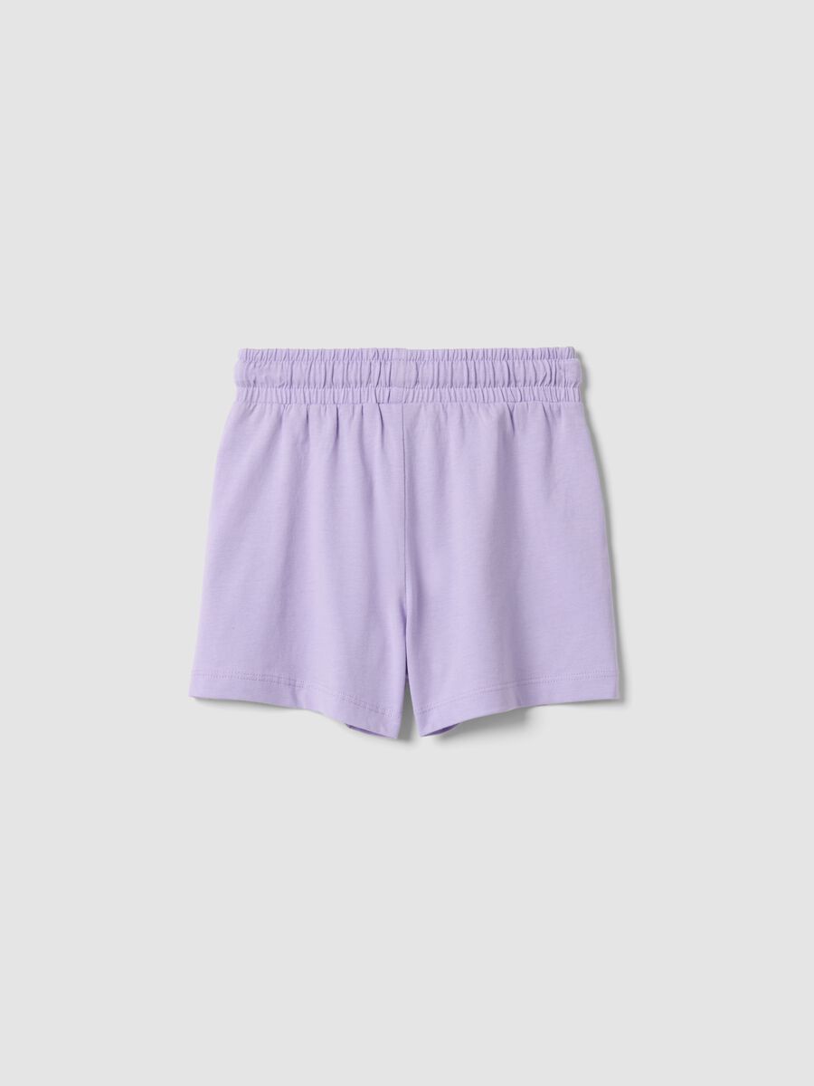 Girls' purple pure cotton shorts, regular fit_1