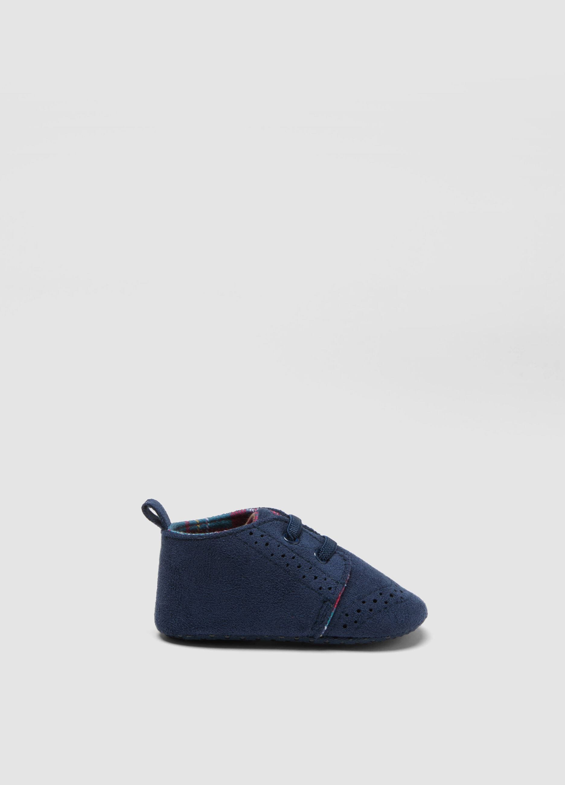 Scarpine blu con lacci elastici e fodera completa