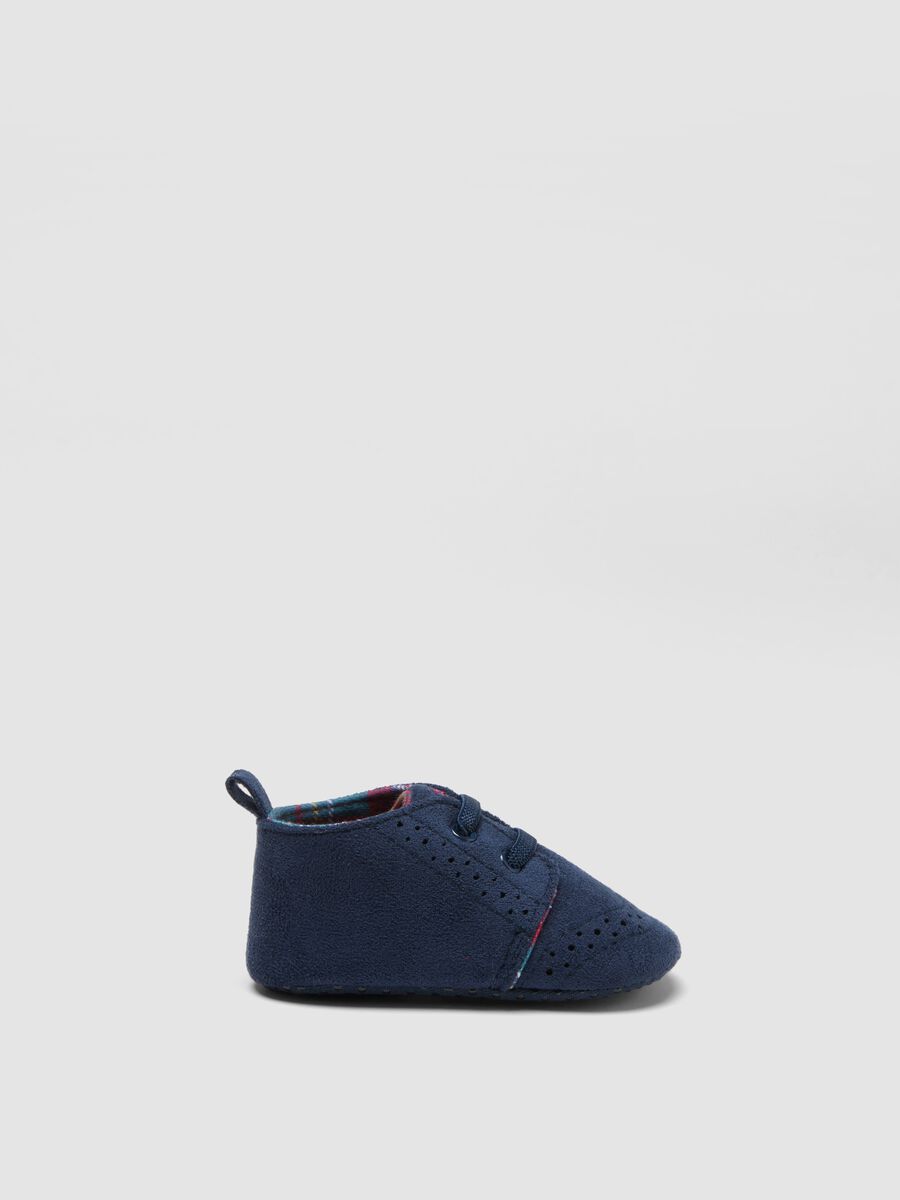 Scarpine blu con lacci elastici e fodera completa_0