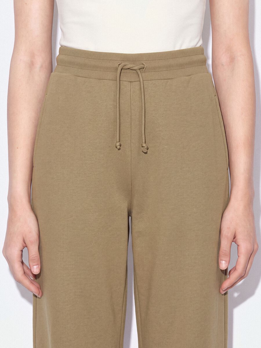 Beige cotton-blend baggy-fit jogger trousers_4
