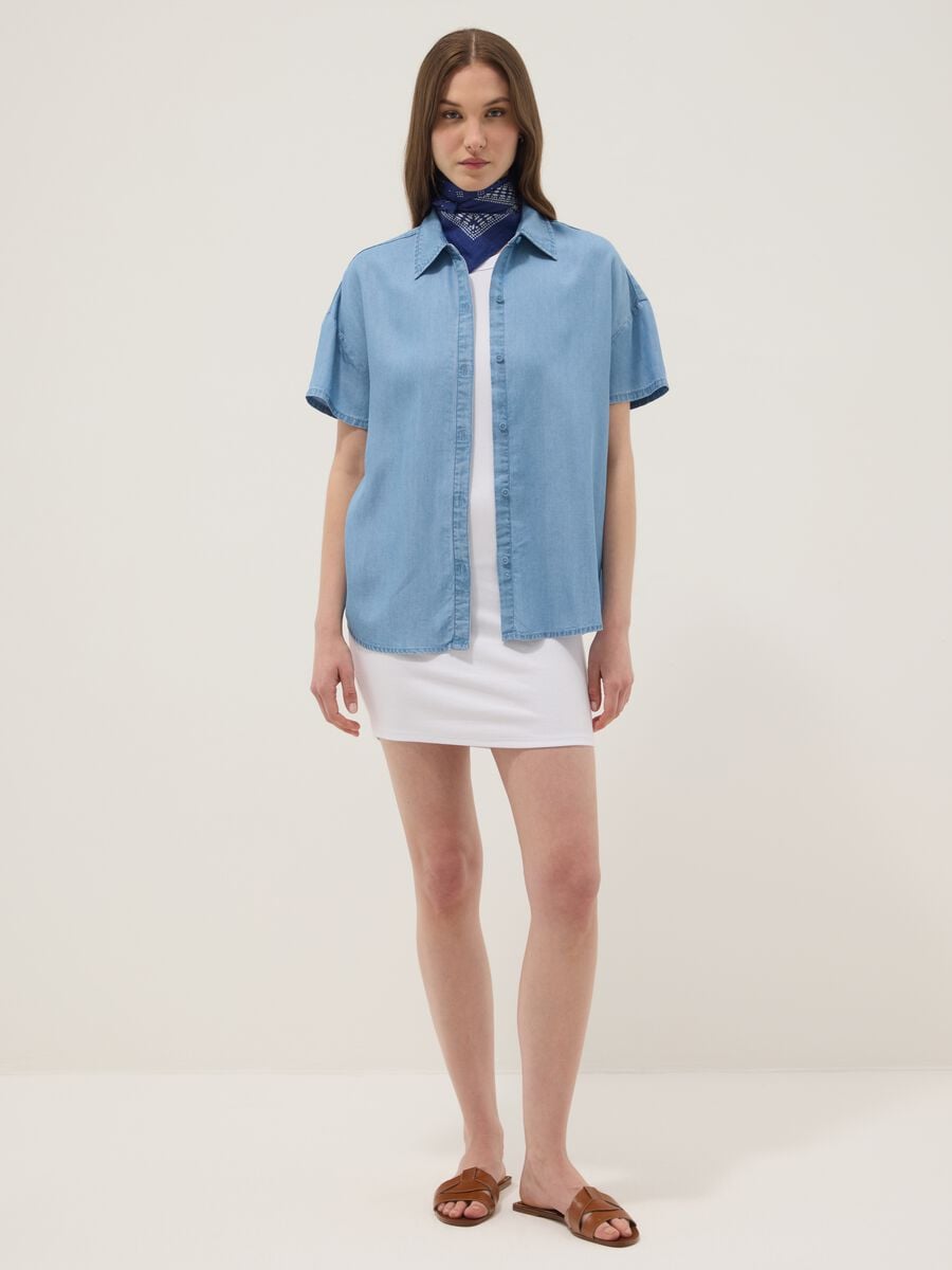 Sky blue pure lyocell shirt_2