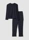 Blue organic cotton crew-neck pyjamas_0