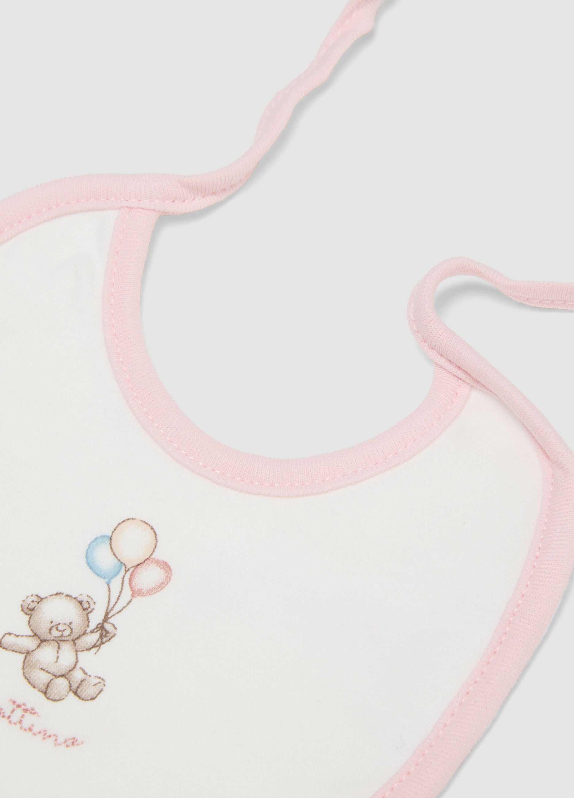 2er-Pack L&auml;tzchen in Wei&szlig; und Rosa aus reiner Bio-Baumwolle mit Prints f&uuml;r Babys