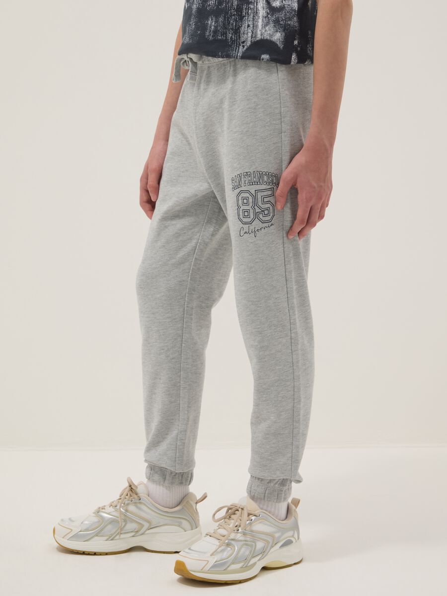 Boys&rsquo; grey cotton-viscose blend joggers, regular fit_2