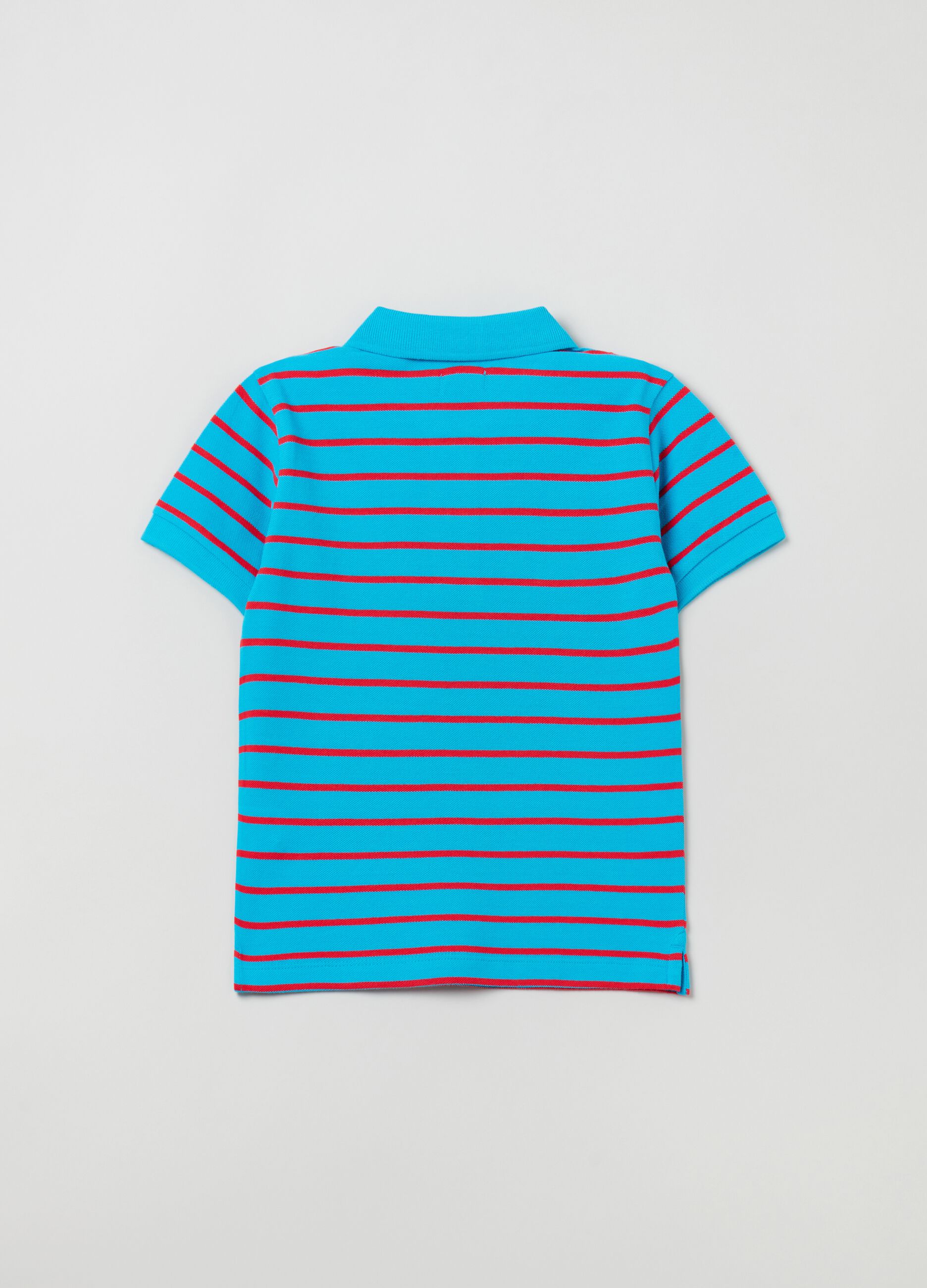 Polo shirt in piquet with striped pattern_1