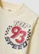 T-shirt bianca in puro cotone con girocollo e stampa Top Speed_2