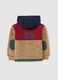 Sweatshirt multicolor de sherpa infantil, fecho completo, corte regular com estampas_1