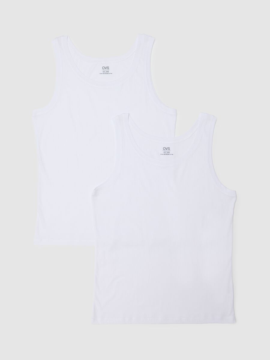 Twin pack of white crew neck vests in pure cotton regular fit_4
