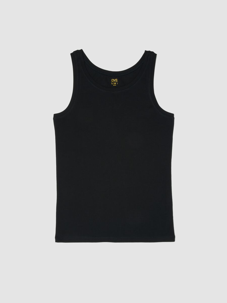 Camiseta de tirantes negra de algod&oacute;n Supima, corte regular_0