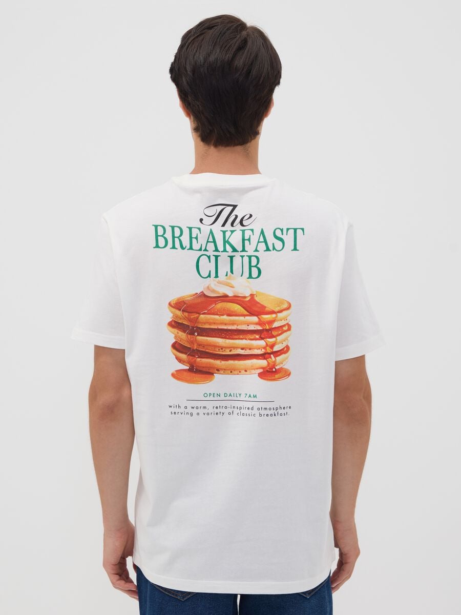 White pure cotton jersey T-shirt with print, regular fit_3