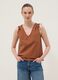 Brown pure cotton blouse with floral print_2