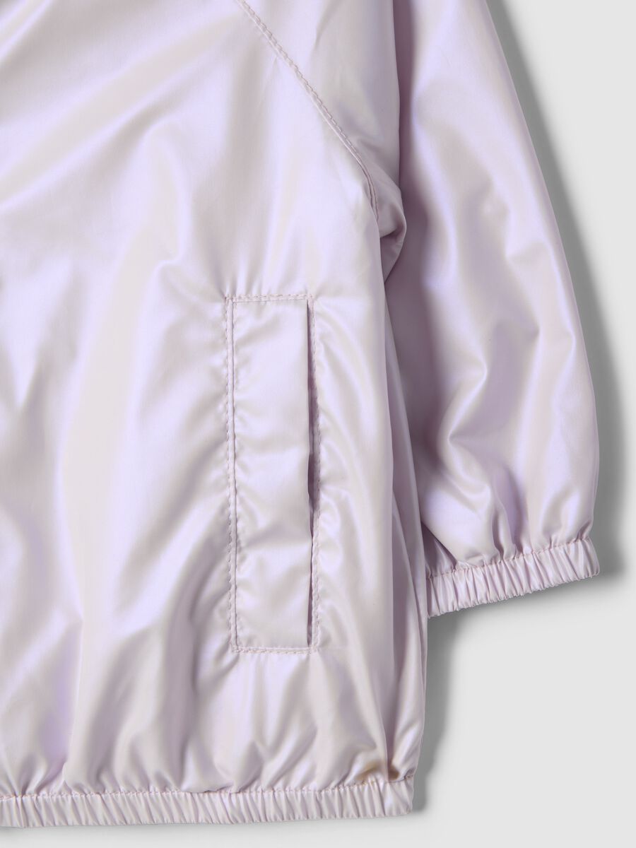 Pink waterproof jacket for girls, regular fit with zip and hood_3