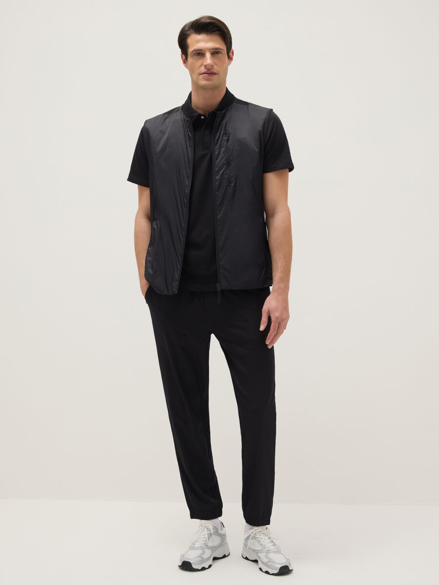 Black Sleeveless Padded Jacket Regular Fit_1