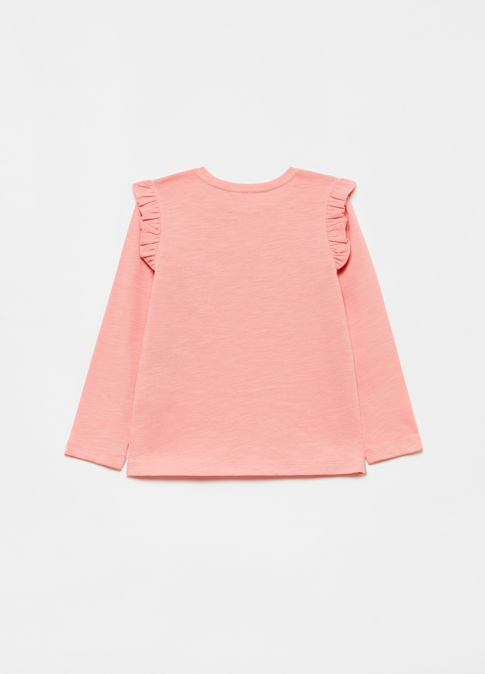 T-shirt in 100% cotton with frills