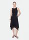 Black stretch skirt with asymmetric lace hem_0
