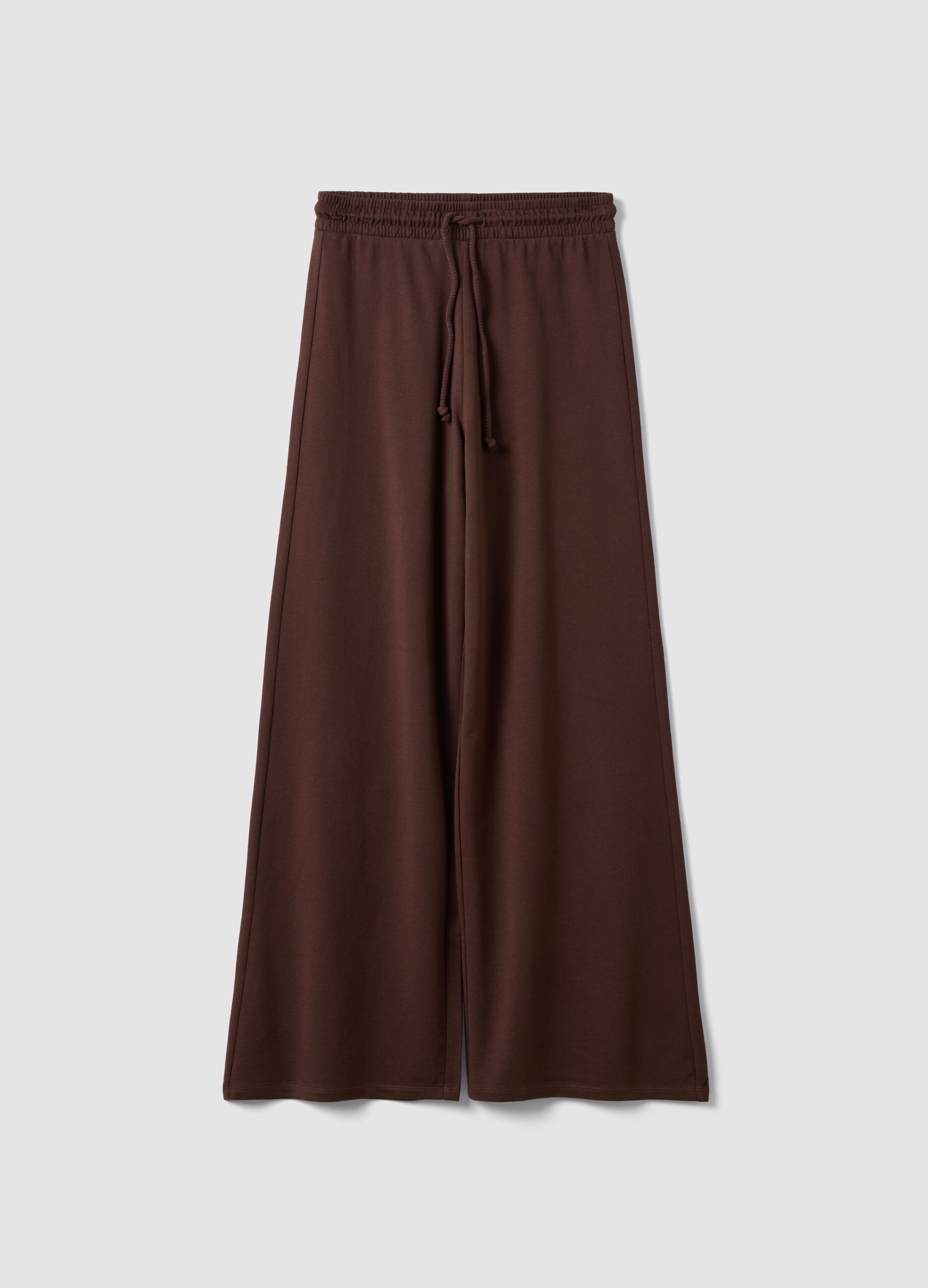 Pantaloni jogger marroni baggy fit in puro cotone