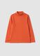 Maglia arancione in puro cotone organico con dolcevita_0