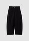 Black pure cotton baggy-fit trousers_0