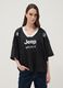 Black short-sleeve T-shirt with perforated insert, regular fit_2