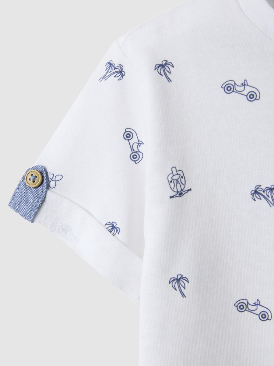 T-shirt in puro cotone bianca da bimbo regular fit con disegni_3