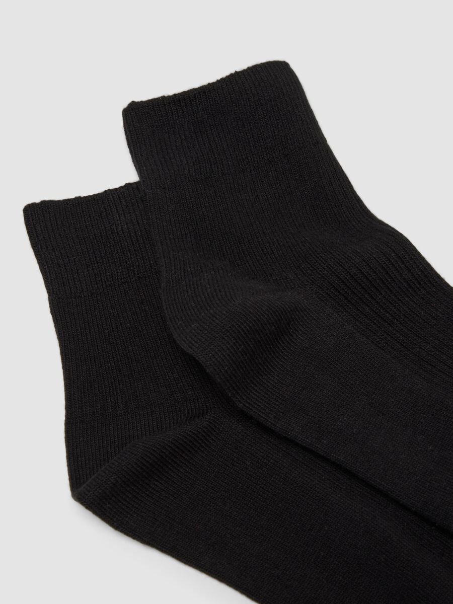 Schwarze Kn&ouml;chelsocken aus Stretch-Baumwolle_2