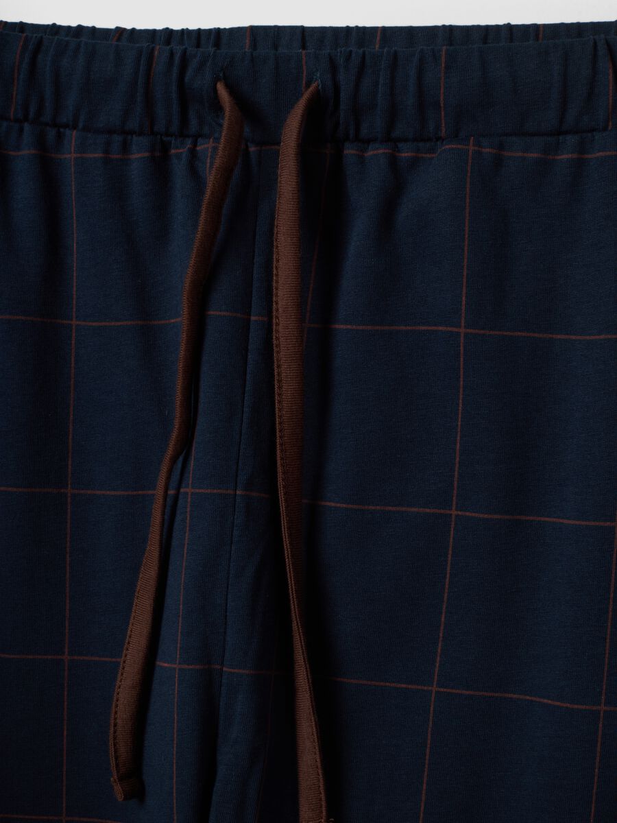 Blue pure organic cotton V-neck pyjamas_1