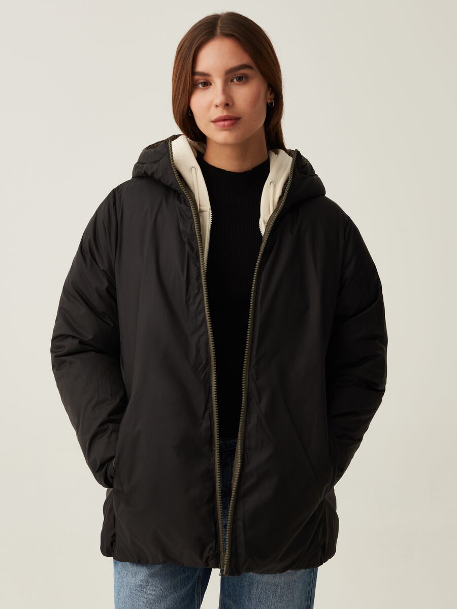 Reversible quilted jacket with hood_1