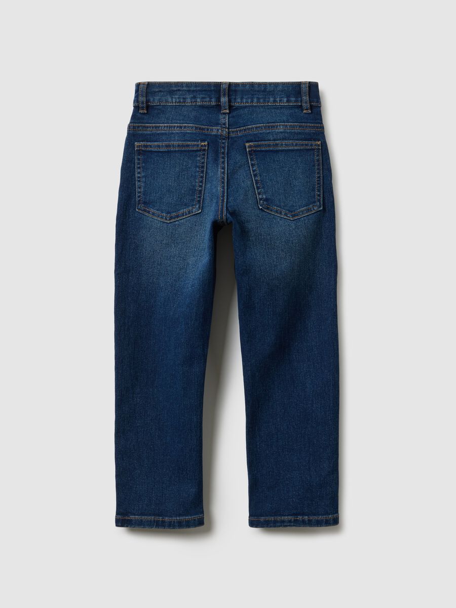 Boys' Blue Stretch Denim Straight Jeans_1