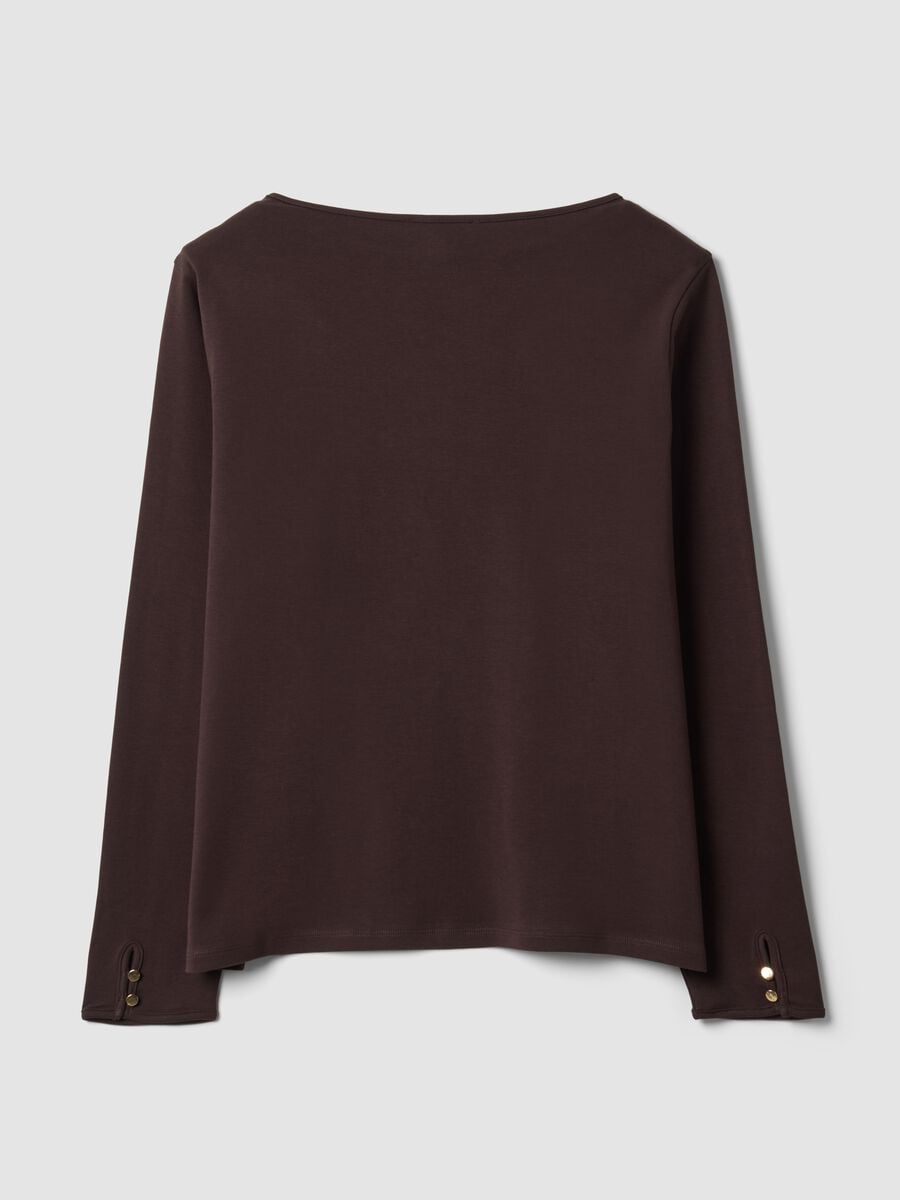 Brown pure cotton regular-fit crew-neck T-shirt_2