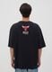 Black pure cotton T-shirt with Chicago Bulls print_3