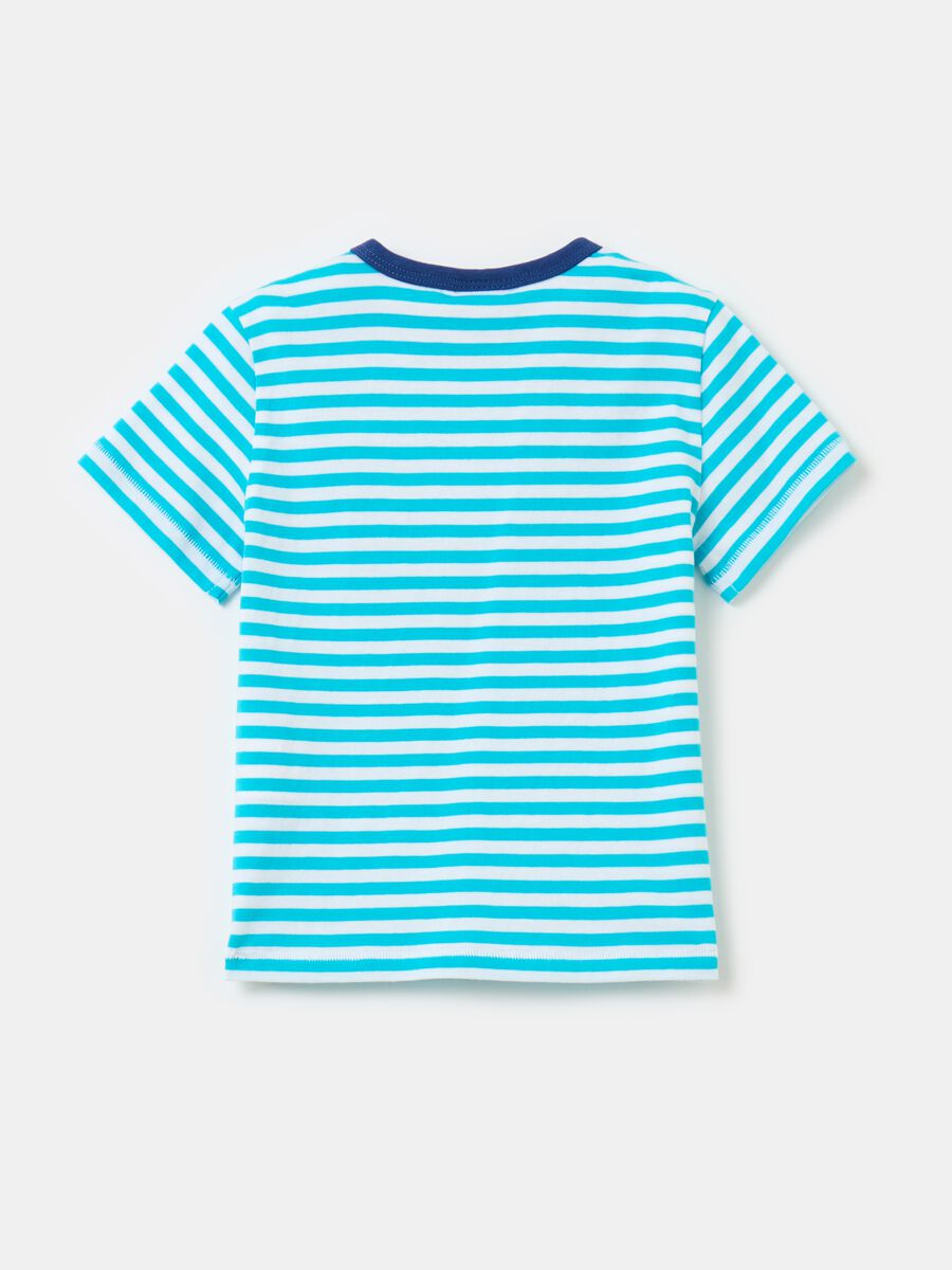 Striped T-shirt with pocket and embroidery_1