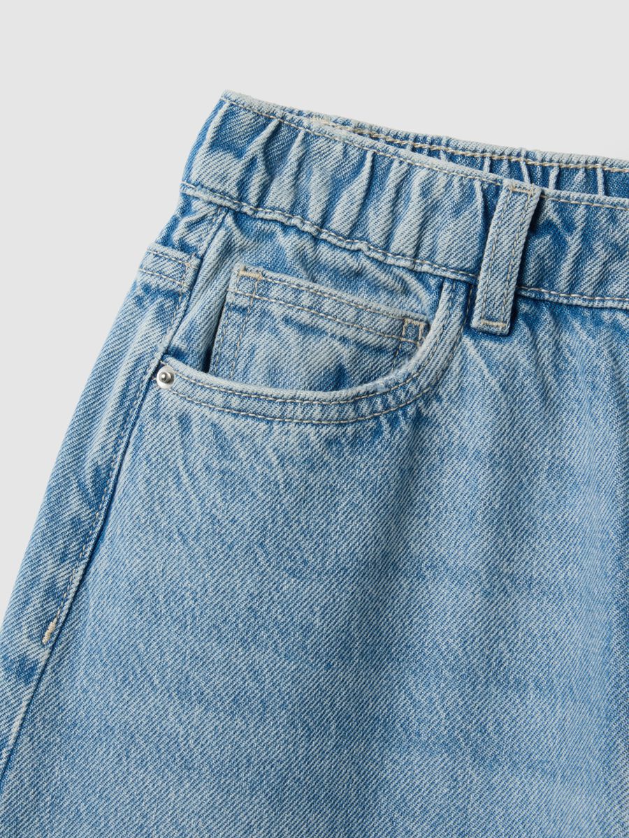 Jeans in pure blue denim cotton wide leg_5