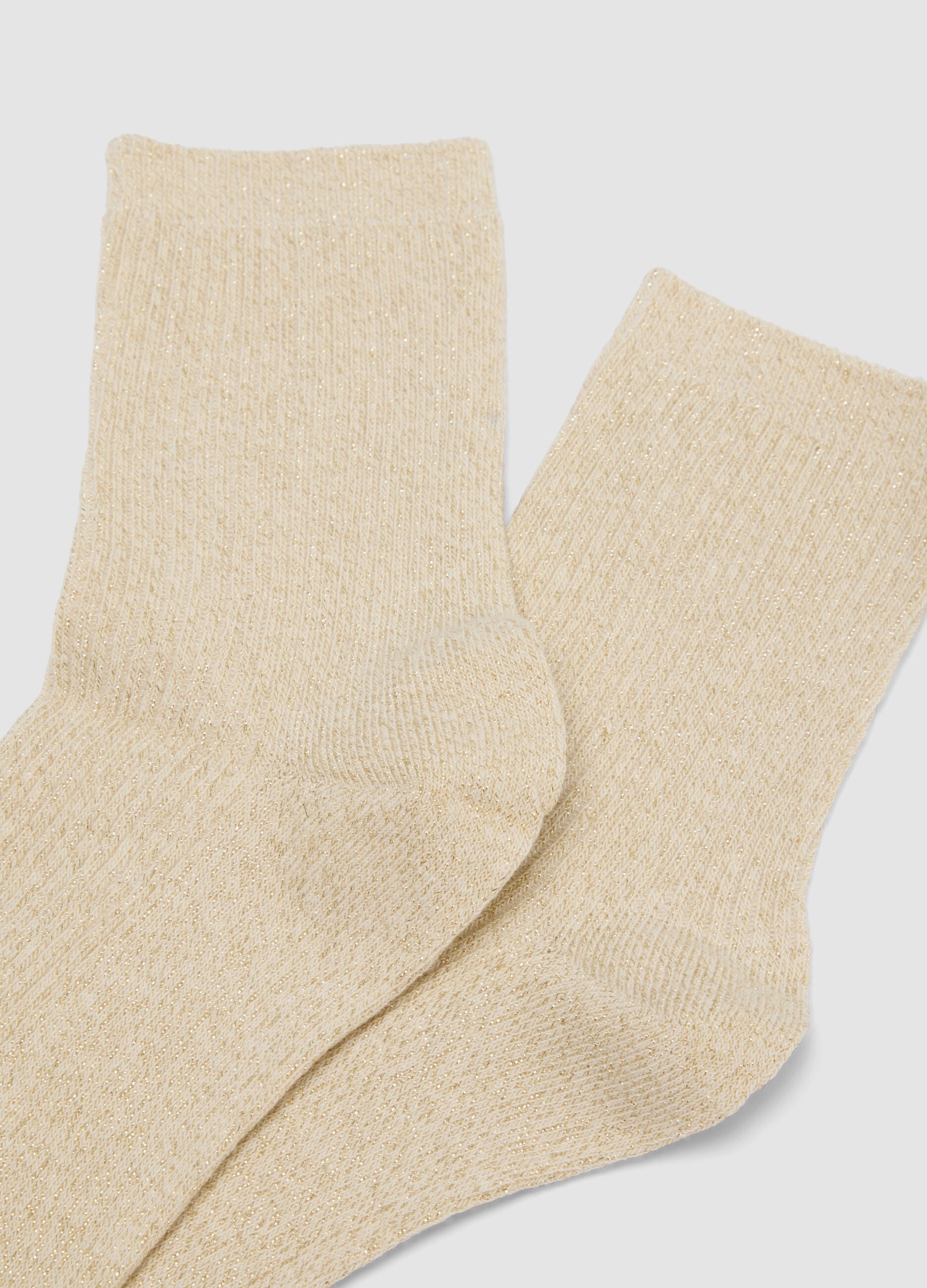 2er-Pack beige Socken aus elastischer Bio-Baumwolle