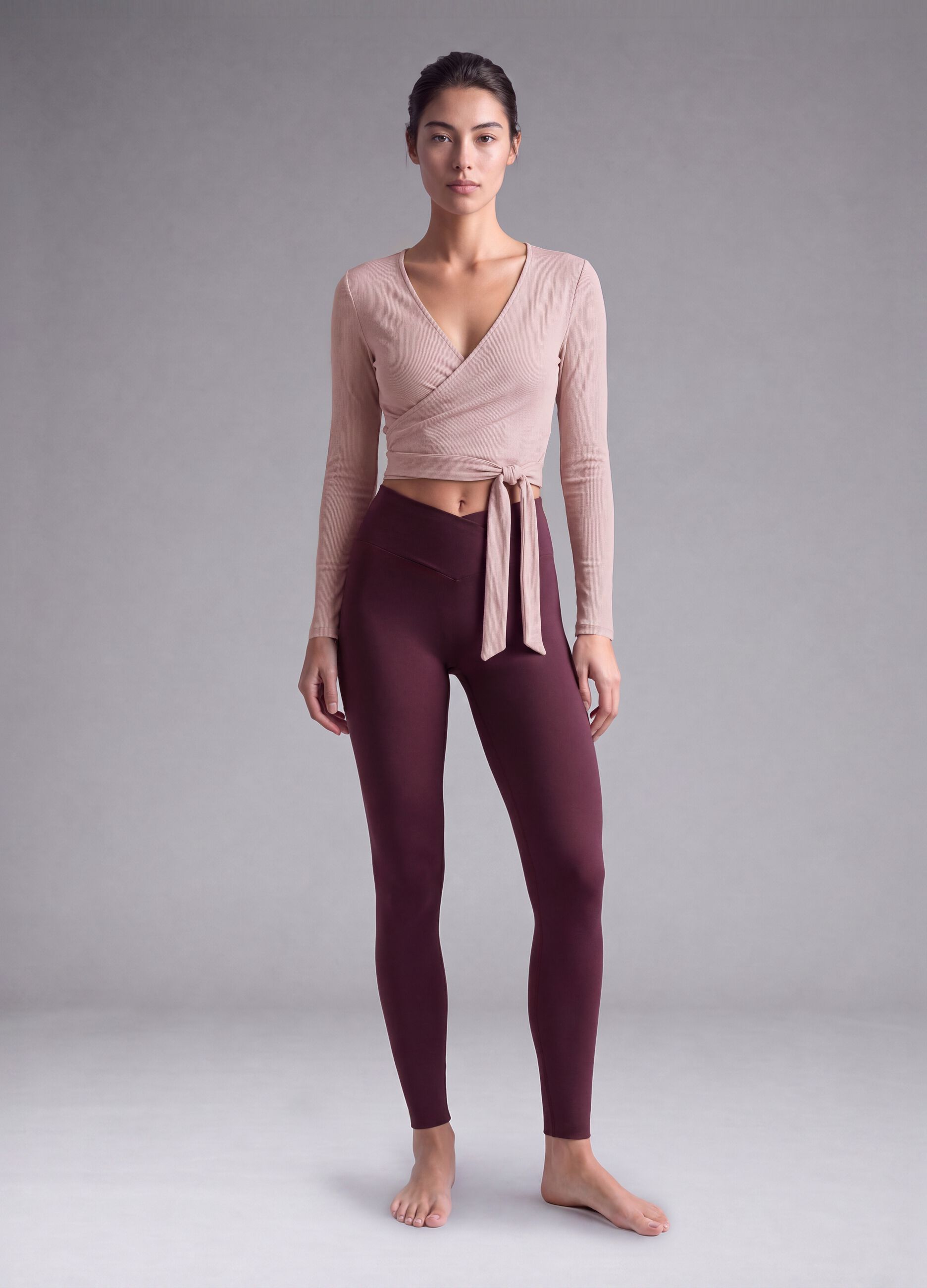 Purple slim leggings in stretch fabric with regular-rise waist &ndash; ALTAVIA STUDIO